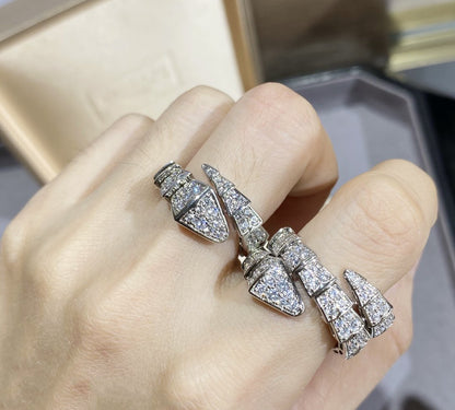 [LuckyStar]SERPENTI GROSSER RING SILBER MIT DIAMANTEN