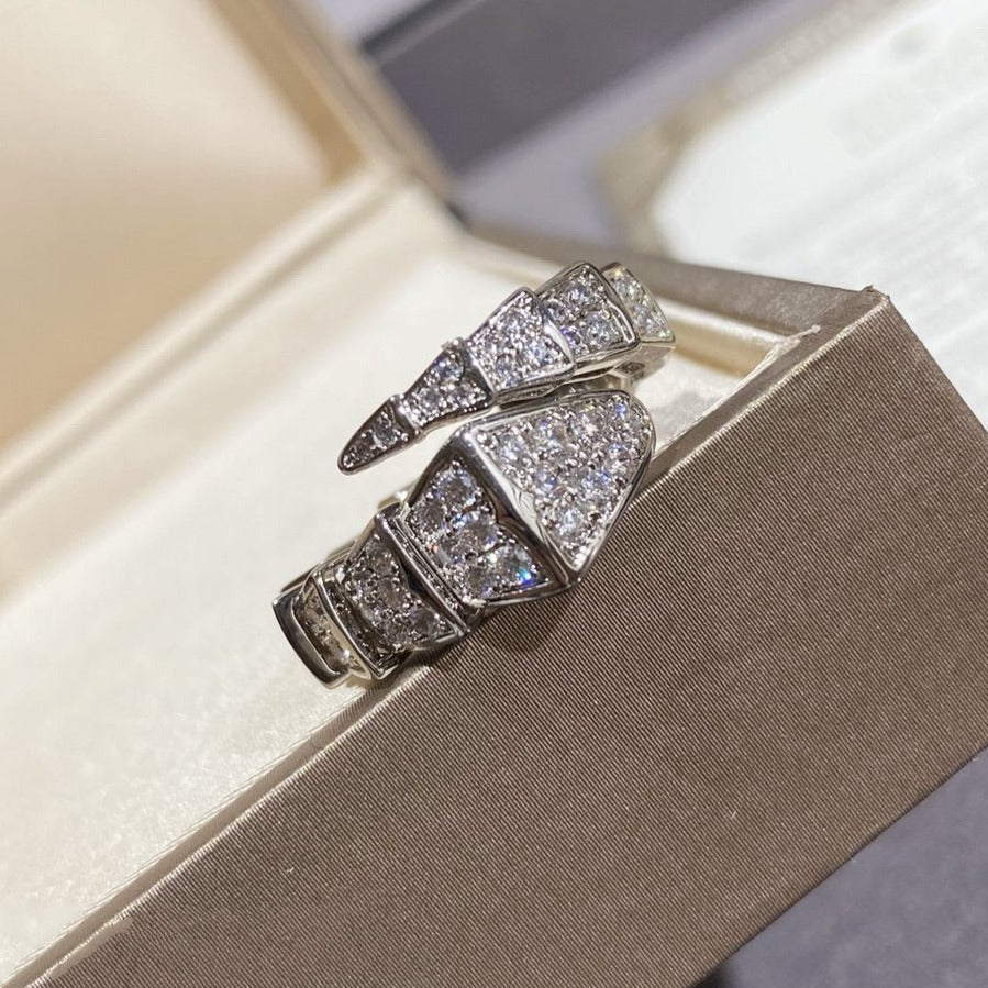 [LuckyStar]SERPENTI GROSSER RING SILBER MIT DIAMANTEN