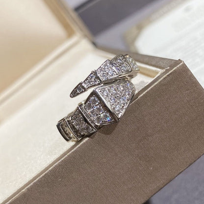 [LuckyStar]SERPENTI GROSSER RING SILBER MIT DIAMANTEN
