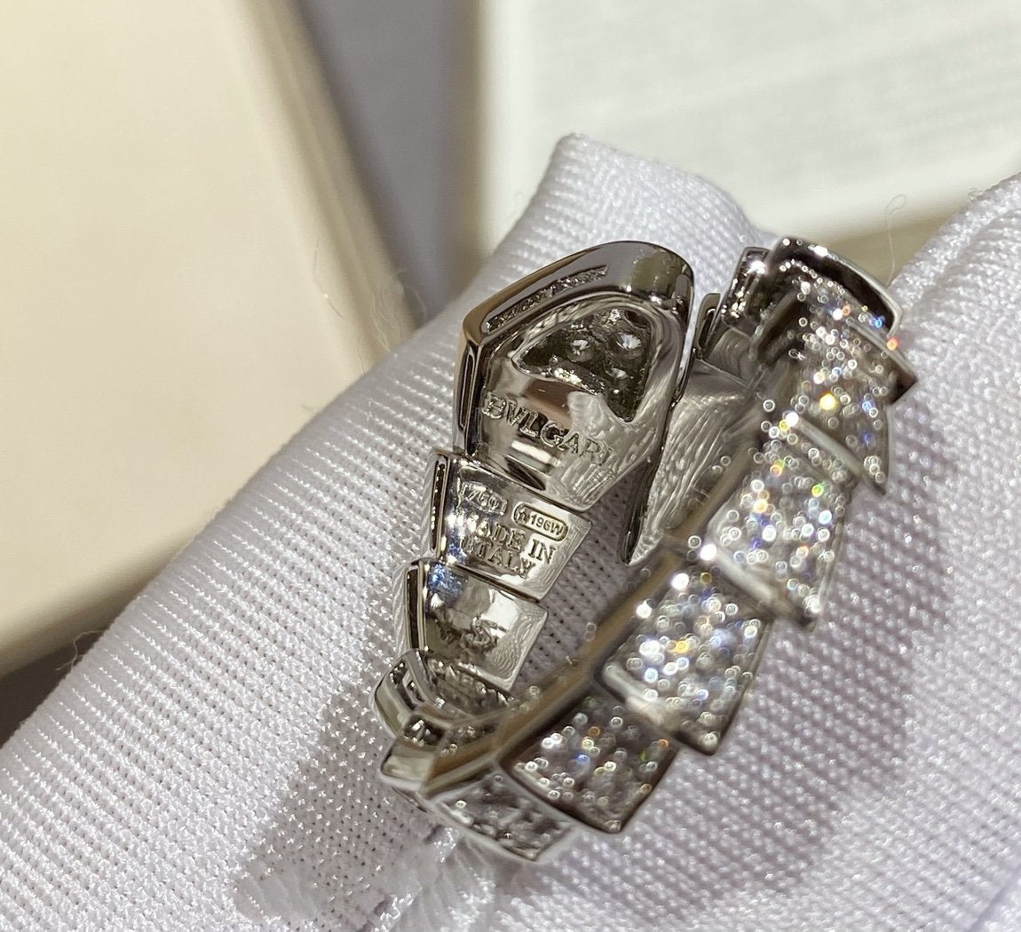 [LuckyStar]SERPENTI GROSSER RING SILBER MIT DIAMANTEN