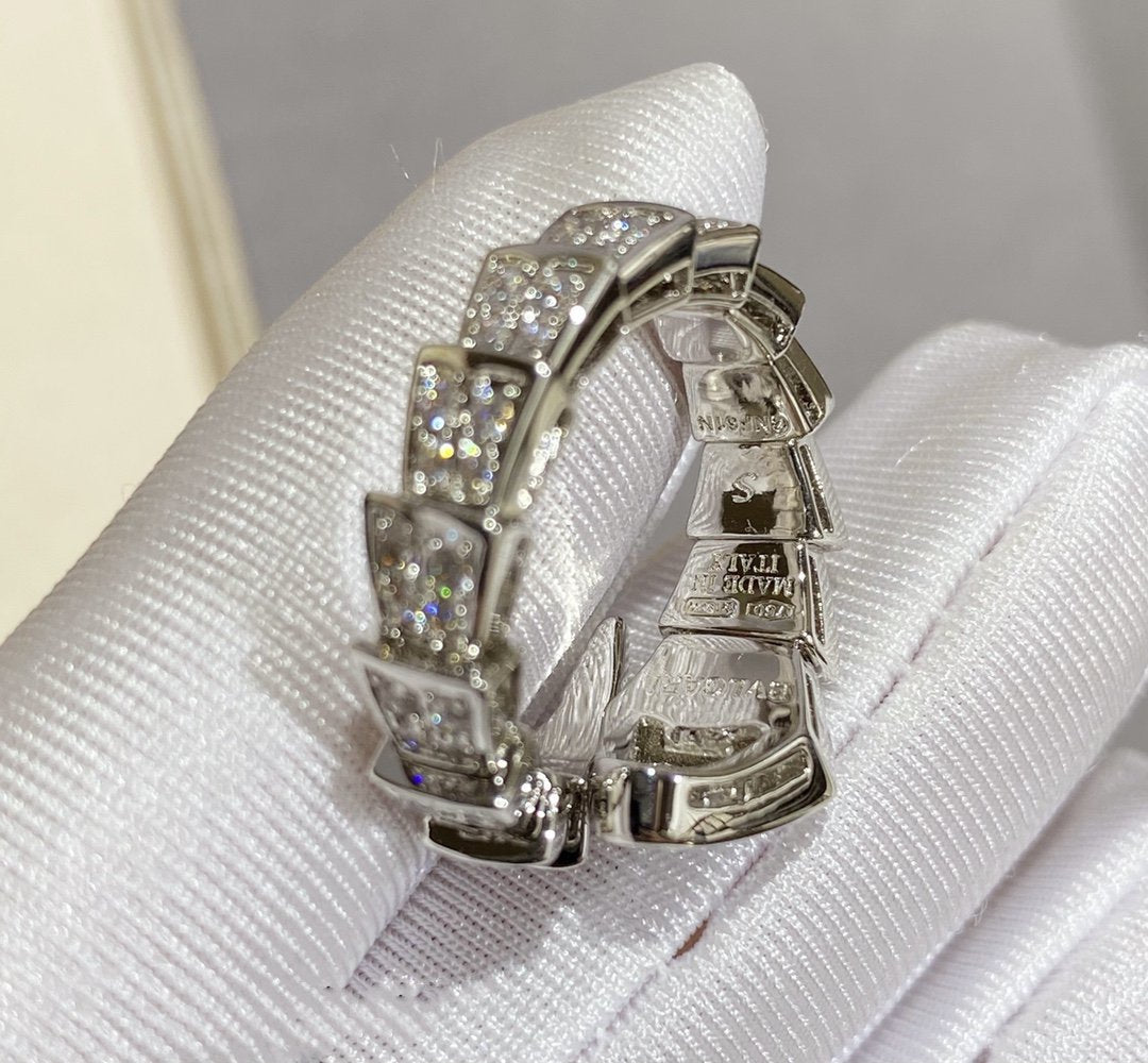 [LuckyStar]SERPENTI GROSSER RING SILBER MIT DIAMANTEN