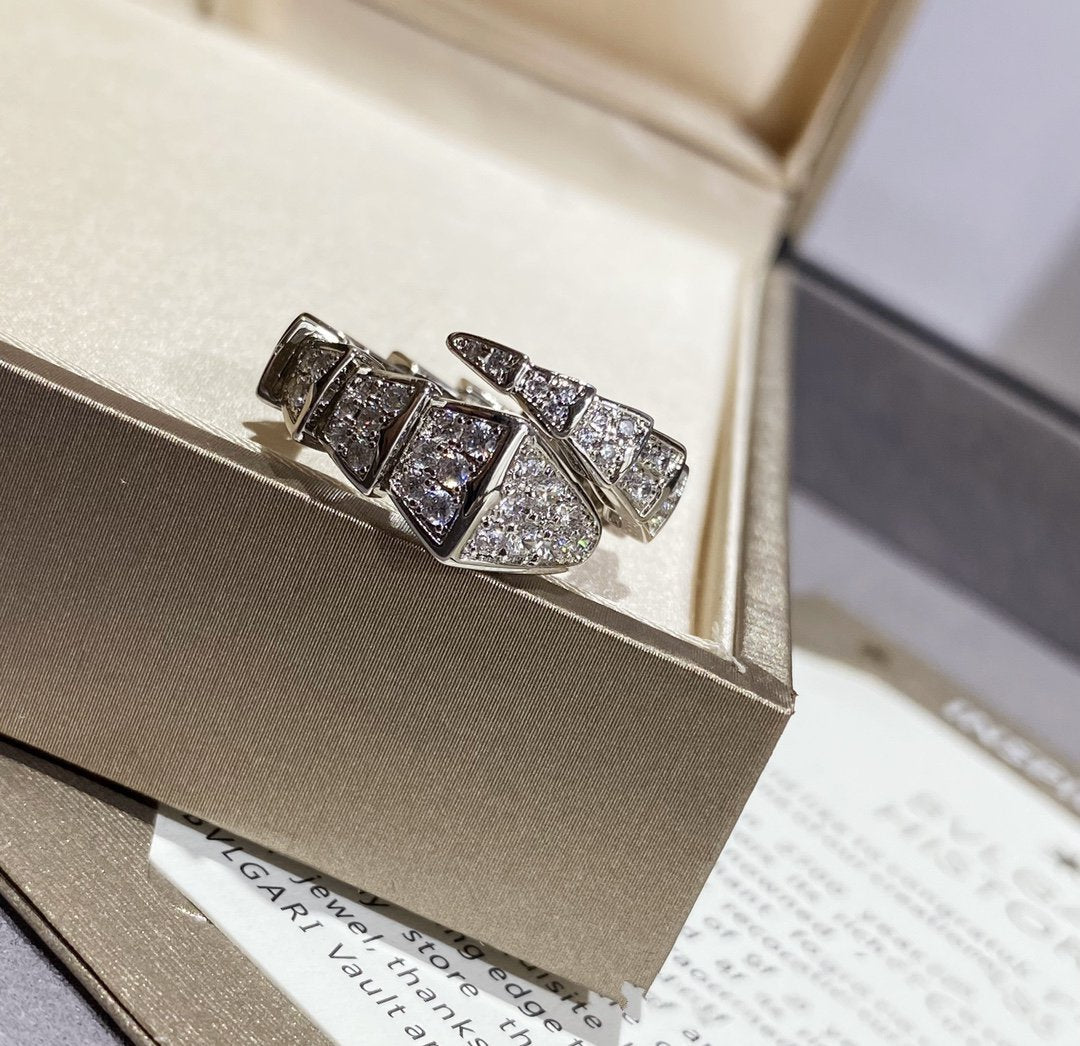 [LuckyStar]SERPENTI GROSSER RING SILBER MIT DIAMANTEN