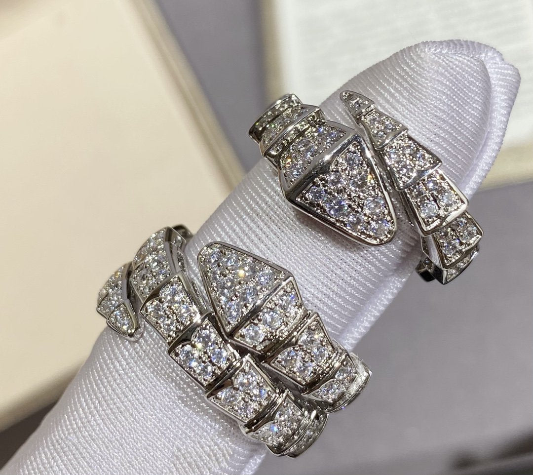 [LuckyStar]SERPENTI GROSSER RING SILBER MIT DIAMANTEN