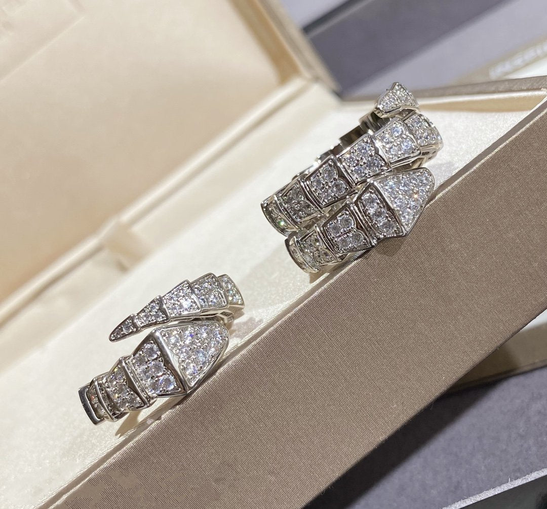 [LuckyStar]SERPENTI GROSSER RING SILBER MIT DIAMANTEN