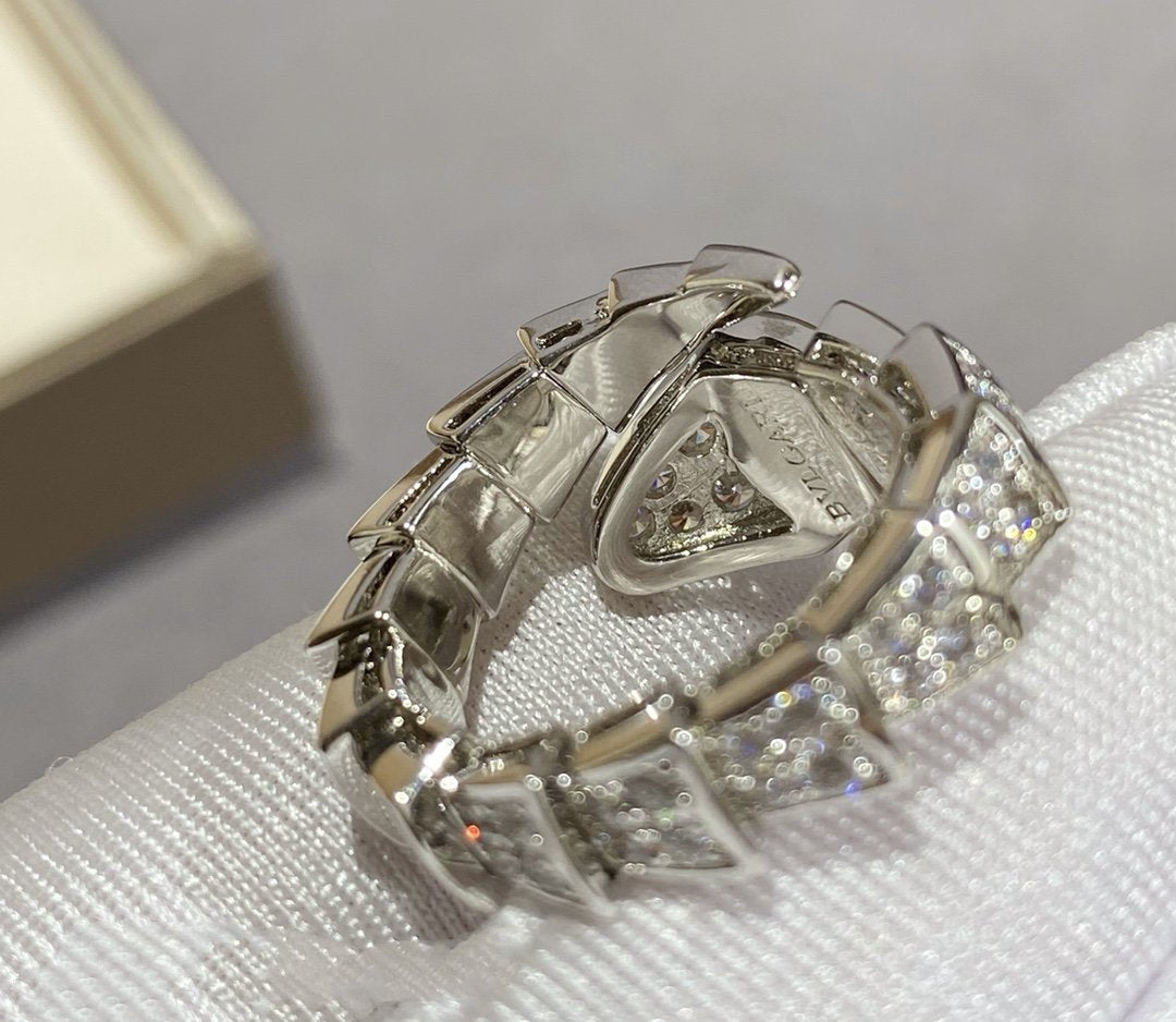 [LuckyStar]SERPENTI GROSSER RING SILBER MIT DIAMANTEN
