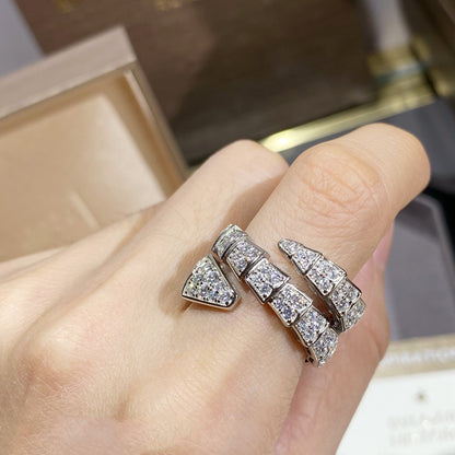 [LuckyStar]SERPENTI DOPPELRING SILBER MIT DIAMANTEN