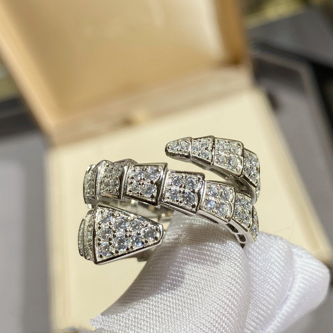 [LuckyStar]SERPENTI DOPPELRING SILBER MIT DIAMANTEN