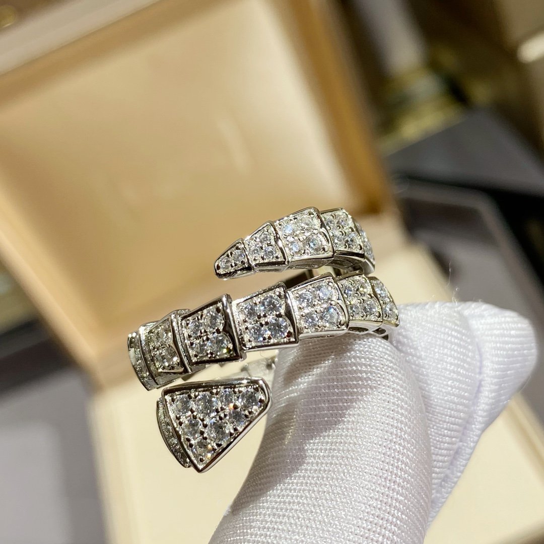 [LuckyStar]SERPENTI DOPPELRING SILBER MIT DIAMANTEN