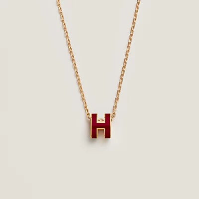 [LuckyStar]HM CLIC ROTE EMAILLE GOLD HALSKETTE