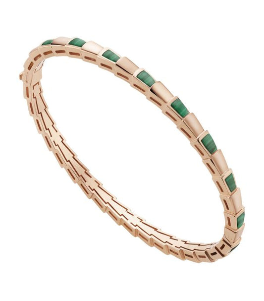 [LuckyStar]SERPENTI ARMBAND ROTGOLD MALACHIT 