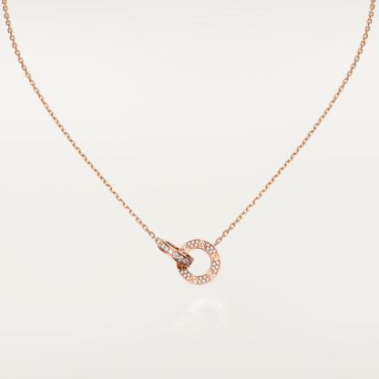 [LuckyStar] LOVE 7,6 MM HALSKETTE ROSÉGOLD UND SILBER VOLLER DIAMANT