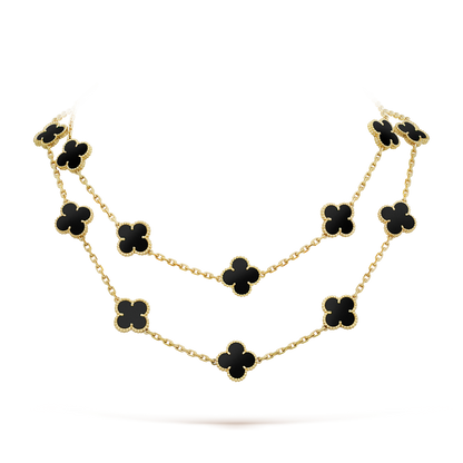 [LuckyStar]CLOVER 20 MOTIVE ONYX HALSKETTE