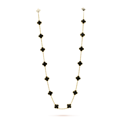 [LuckyStar]CLOVER 20 MOTIVE ONYX HALSKETTE
