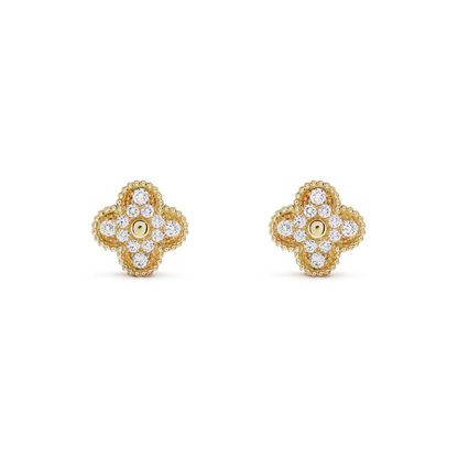 [LuckyStar]CLOVER MEDIUM 1 MOTIFS VOLLE DIAMANT-OHRRINGE