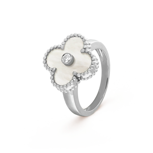 [LuckyStar]CLOVER SILBERNER MOP DIAMANTRING