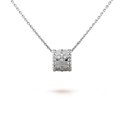 [LuckyStar]Perle Anhänger Silber Diamant Halskette 