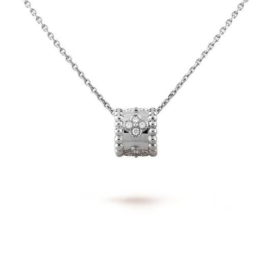 [LuckyStar]Perle Anhänger Silber Diamant Halskette 