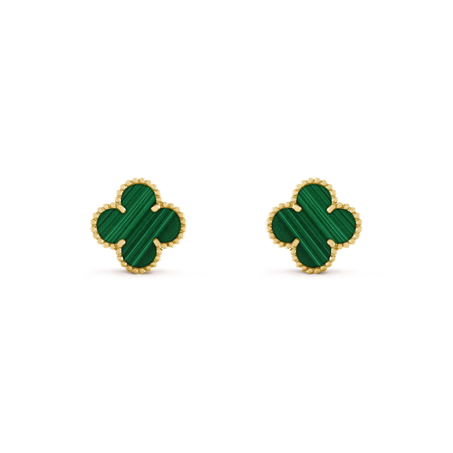 [LuckyStar]CLOVER MEDIUM 1 MOTIFS MALACHIT OHRRINGE