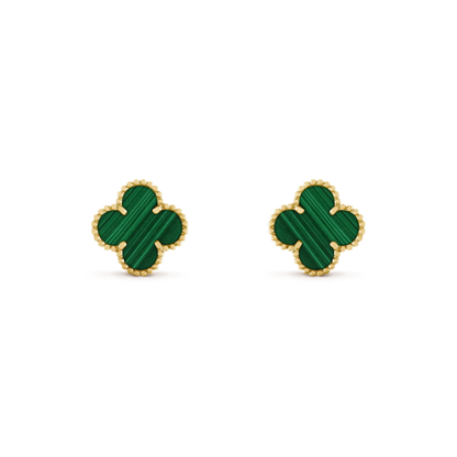 [LuckyStar]CLOVER MEDIUM 1 MOTIFS MALACHIT OHRRINGE