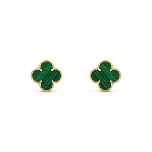 [LuckyStar]CLOVER MEDIUM 1 MOTIFS MALACHIT OHRRINGE