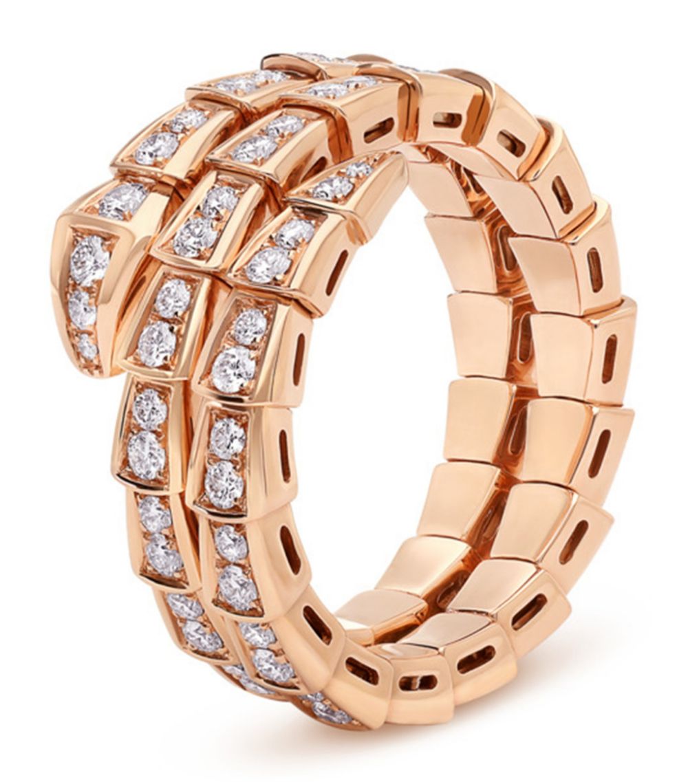 [LuckyStar]SERPENTI RING ROTGOLD DIAMANT DOPPELREIHIG
