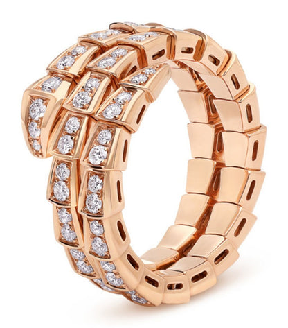 [LuckyStar]SERPENTI RING ROTGOLD DIAMANT DOPPELREIHIG