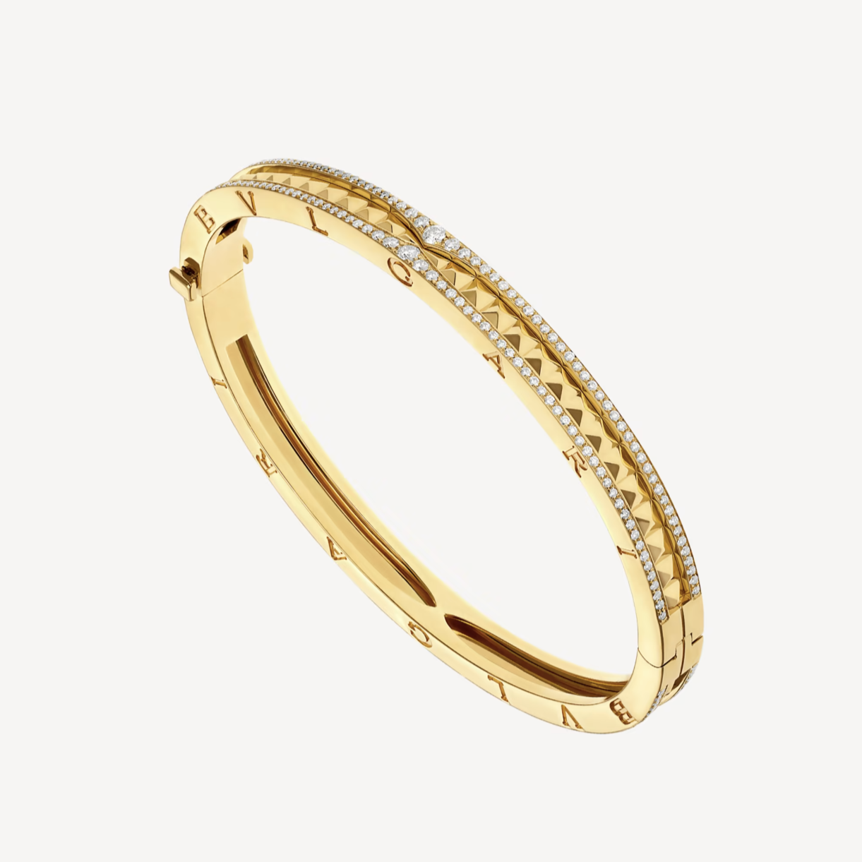 [LuckyStar]ZERO 1 SPIRAL UND PAVED DIAMANTEN GOLDARMBAND