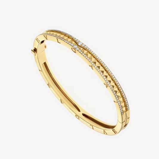 [LuckyStar]ZERO 1 SPIRAL UND PAVED DIAMANTEN GOLDARMBAND