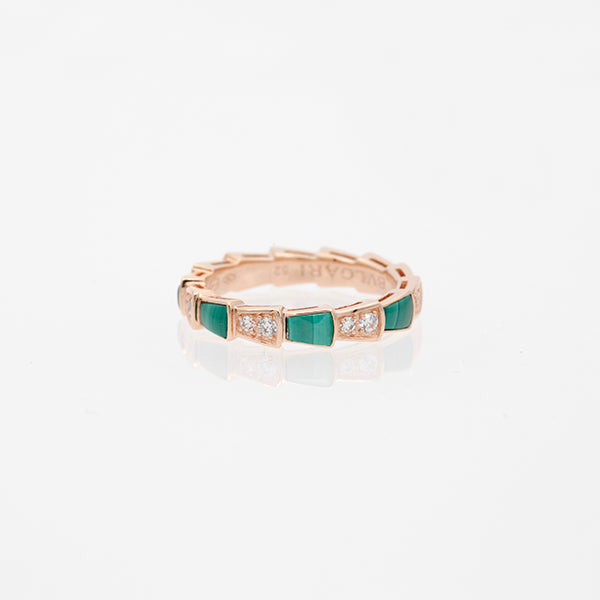 [LuckyStar]SERPENTI RING ROTGOLD MALACHIT DIAMANT 3MM