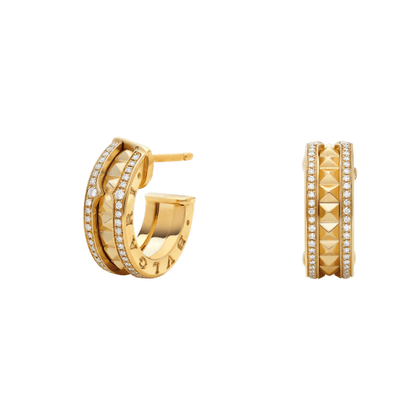 [LuckyStar]ZERO 1 ROCK GOLD OHRRINGE MIT SPIRALE UND DIAMANTEN