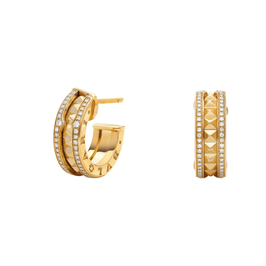 [LuckyStar]ZERO 1 ROCK GOLD OHRRINGE MIT SPIRALE UND DIAMANTEN