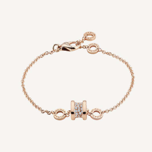 [LuckyStar]ZERO 1 WEICHES ROSA GOLD MIT DIAMANTEN AUF DEM SPIRALARMBAND