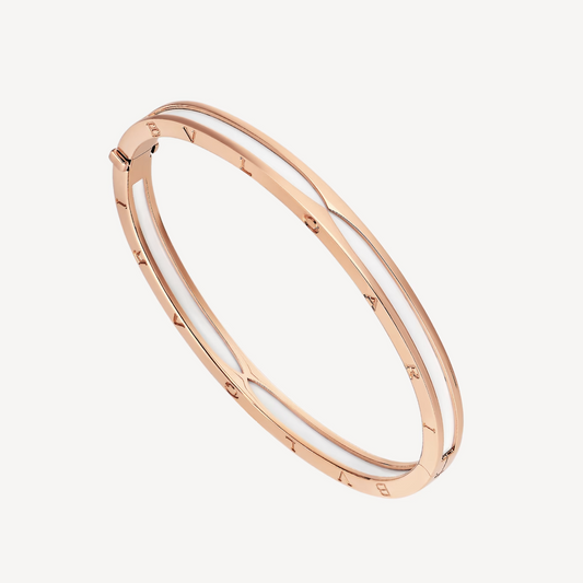 [LuckyStar]ZERO 1 ROSA GOLD MIT WEISSEM KERAMIKARMBAND