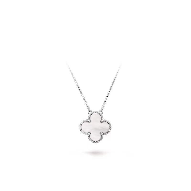 [LuckyStar]CLOVER 15MM MITTLERE WEISSE MOP-HALSKETTE 