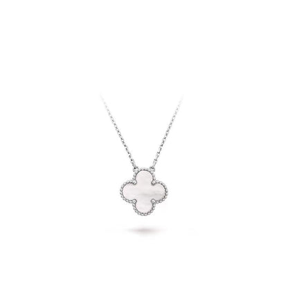 [LuckyStar]CLOVER 15MM MITTLERE WEISSE MOP-HALSKETTE 