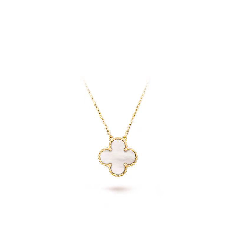 [LuckyStar]CLOVER 15MM MITTLERE WEISSE MOP-HALSKETTE 
