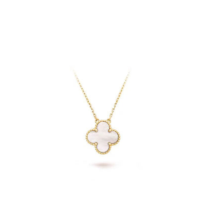 [LuckyStar]CLOVER 15MM MITTLERE WEISSE MOP-HALSKETTE 
