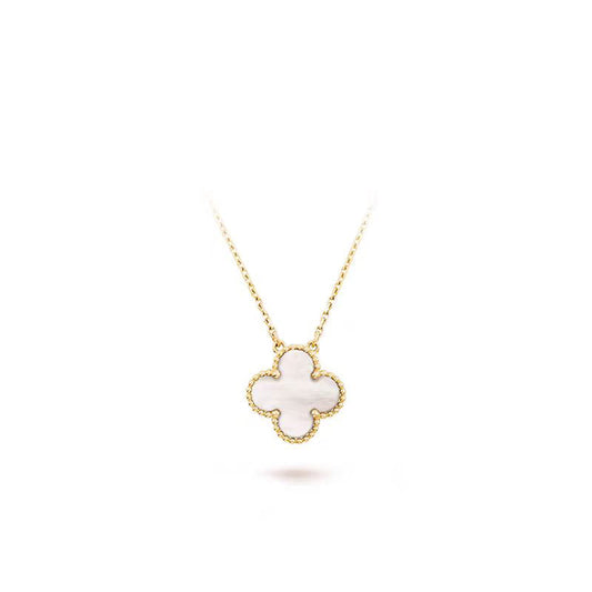 [LuckyStar]CLOVER 15MM MITTLERE WEISSE MOP-HALSKETTE 