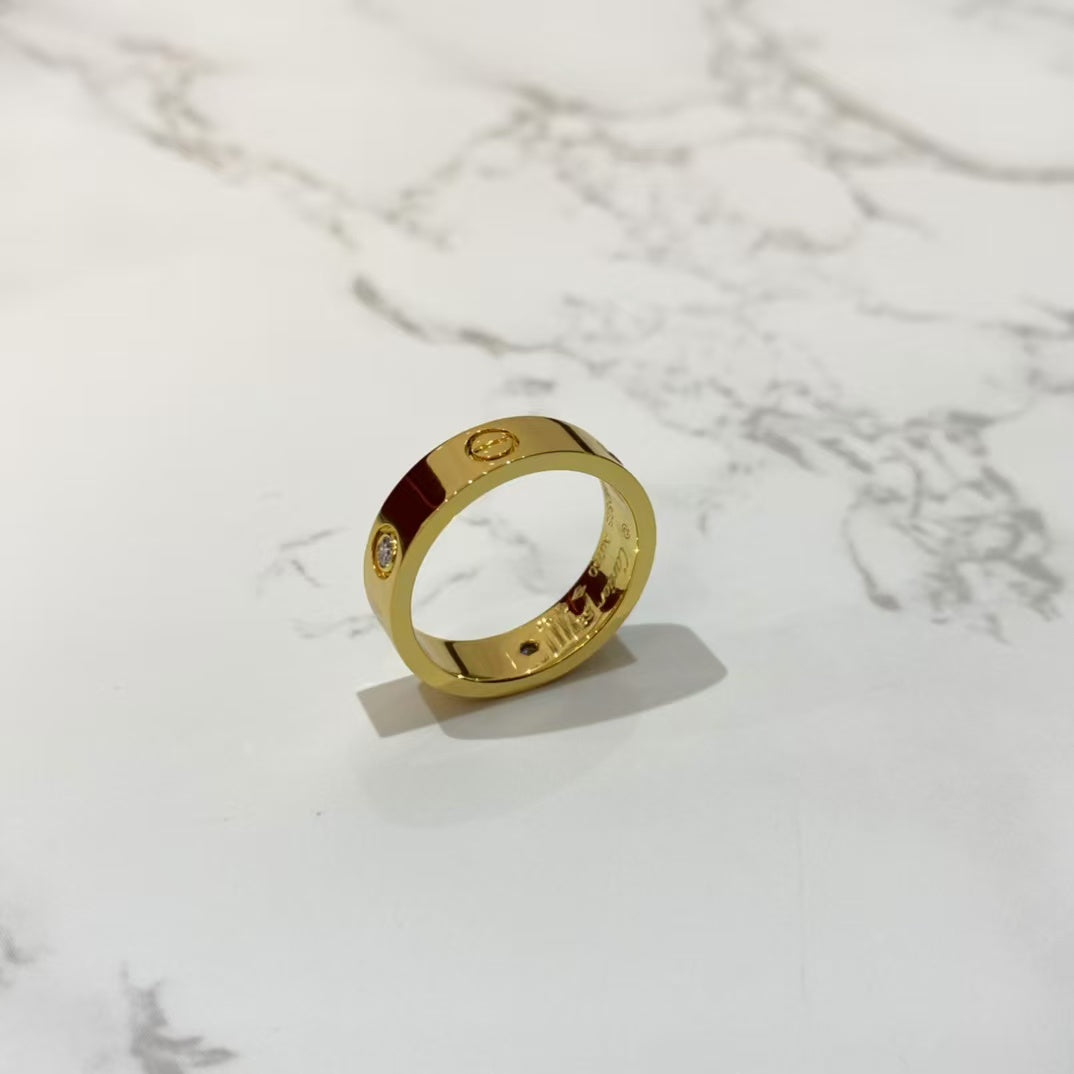 [LuckyStar]Liebesring 5,5 mm 3 Diamanten Gold