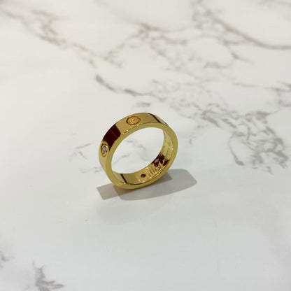 [LuckyStar]Liebesring 5,5 mm 3 Diamanten Gold