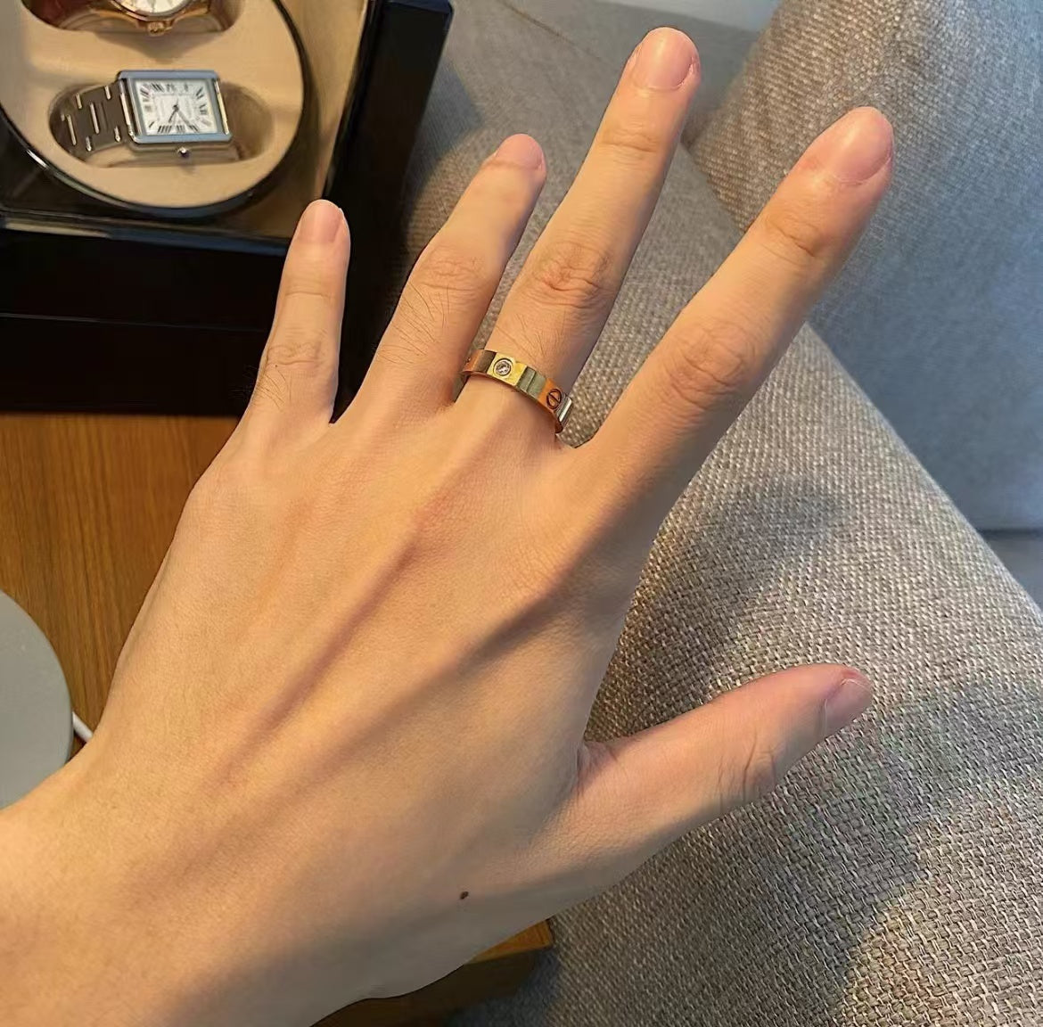 [LuckyStar]Liebesring 5,5 mm 3 Diamanten Gold