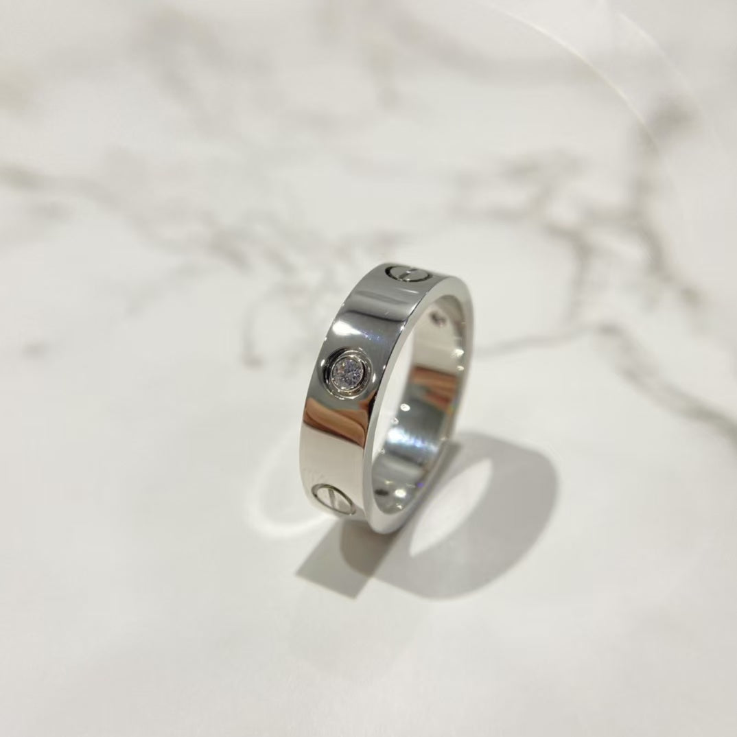 [LuckyStar]Liebesring 5,5 mm 3 Diamanten Silber