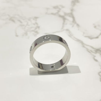 [LuckyStar]Liebesring 5,5 mm 3 Diamanten Silber