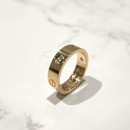 [LuckyStar]Liebesring 5,5 mm 3 Diamanten Roségold