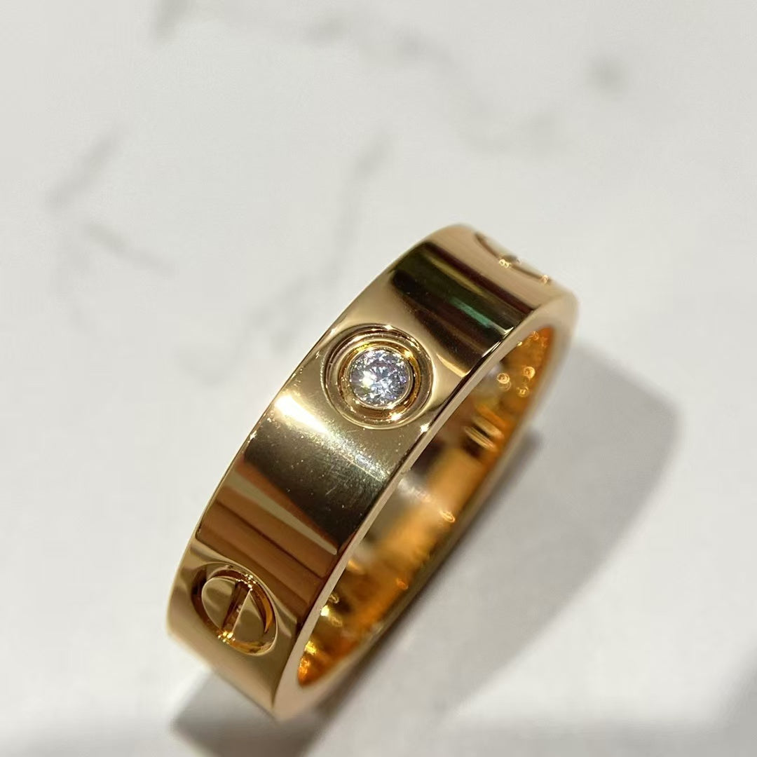 [LuckyStar]Liebesring 5,5 mm 3 Diamanten Roségold