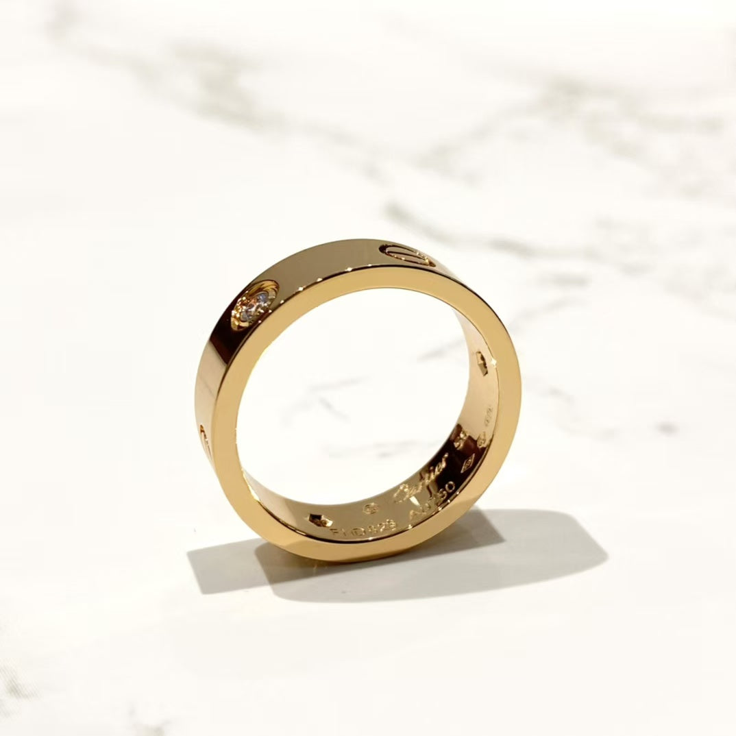 [LuckyStar]Liebesring 5,5 mm 3 Diamanten Roségold
