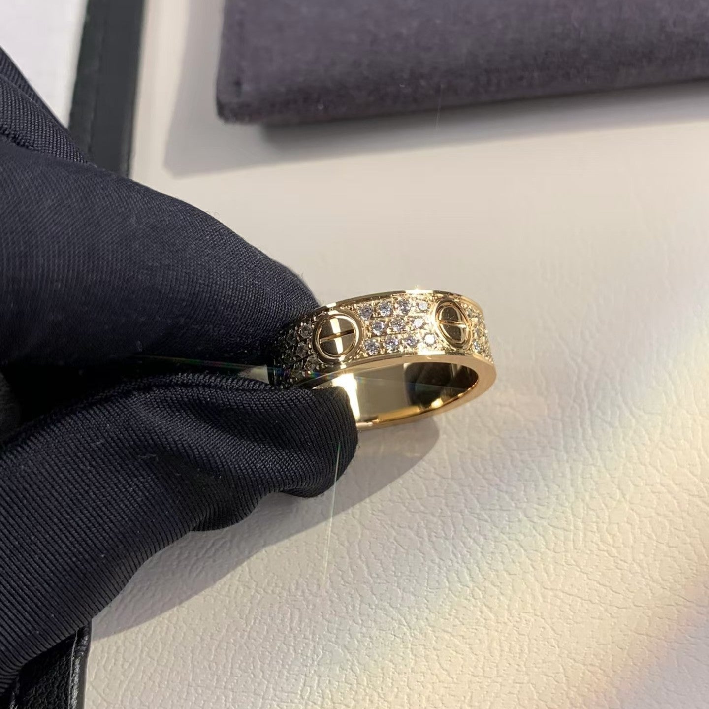 [LuckyStar]Liebesring 5,5 mm mit Diamanten besetzt