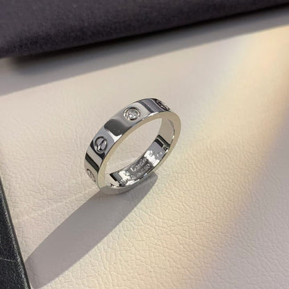 [LuckyStar]Liebesring 4mm 1 Diamant Silber