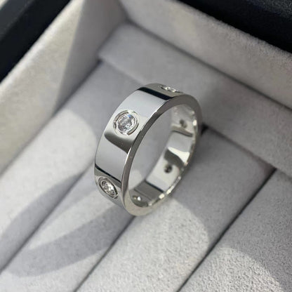 [LuckyStar]Liebesring 5,5 mm 6 Diamanten Silber