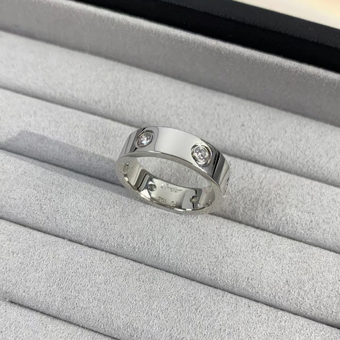 [LuckyStar]Liebesring 5,5 mm 6 Diamanten Silber